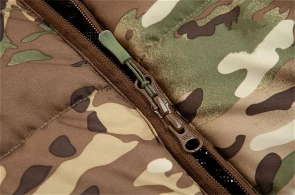 Winter Coat With Hoodie Mens Camouflage Tactical Jackets Outdoor Hooded Light Weight Thermal Reflective Windbreaker Men Clothing