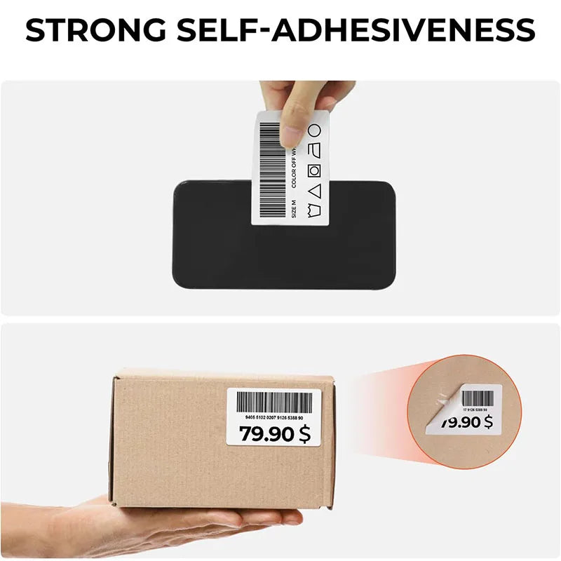 30/40mm Width Thermal Label Paper Roll White Self-adhesive Sticker Waterproof Barcode Food Price DIY Tag For Printer M220 P50