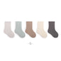 MILANCEL New Autumn Kids Socks Girls Solid Color Mid Tube Socks Children Sock 5 Pairs a Lot