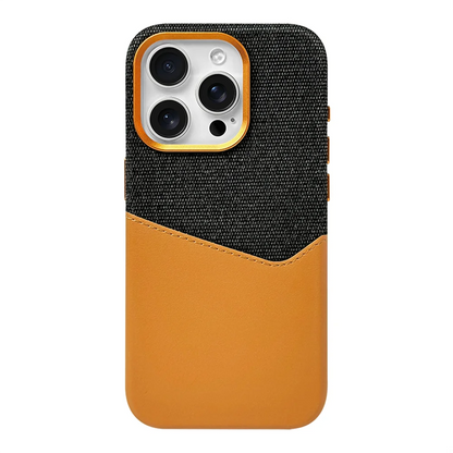 Card Holder MagSafe Leather Case For iPhone 17 Pro Max 16 15 14 Plus 13 12 Pocket Wireless Charging Alloy Lens Hit Color Cover