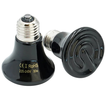 25/50/75/100W E27 Pet Heating Lamp 110V 220V Infrared Ceramic Emitter Heat Light Bulb Pet Brooder Chickens Reptile Lamp 1PC