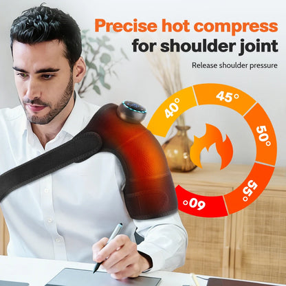 Electric Shoulder Massager Heating Pad Vibration Massage Support Belt Shoulder Thermal  Brace