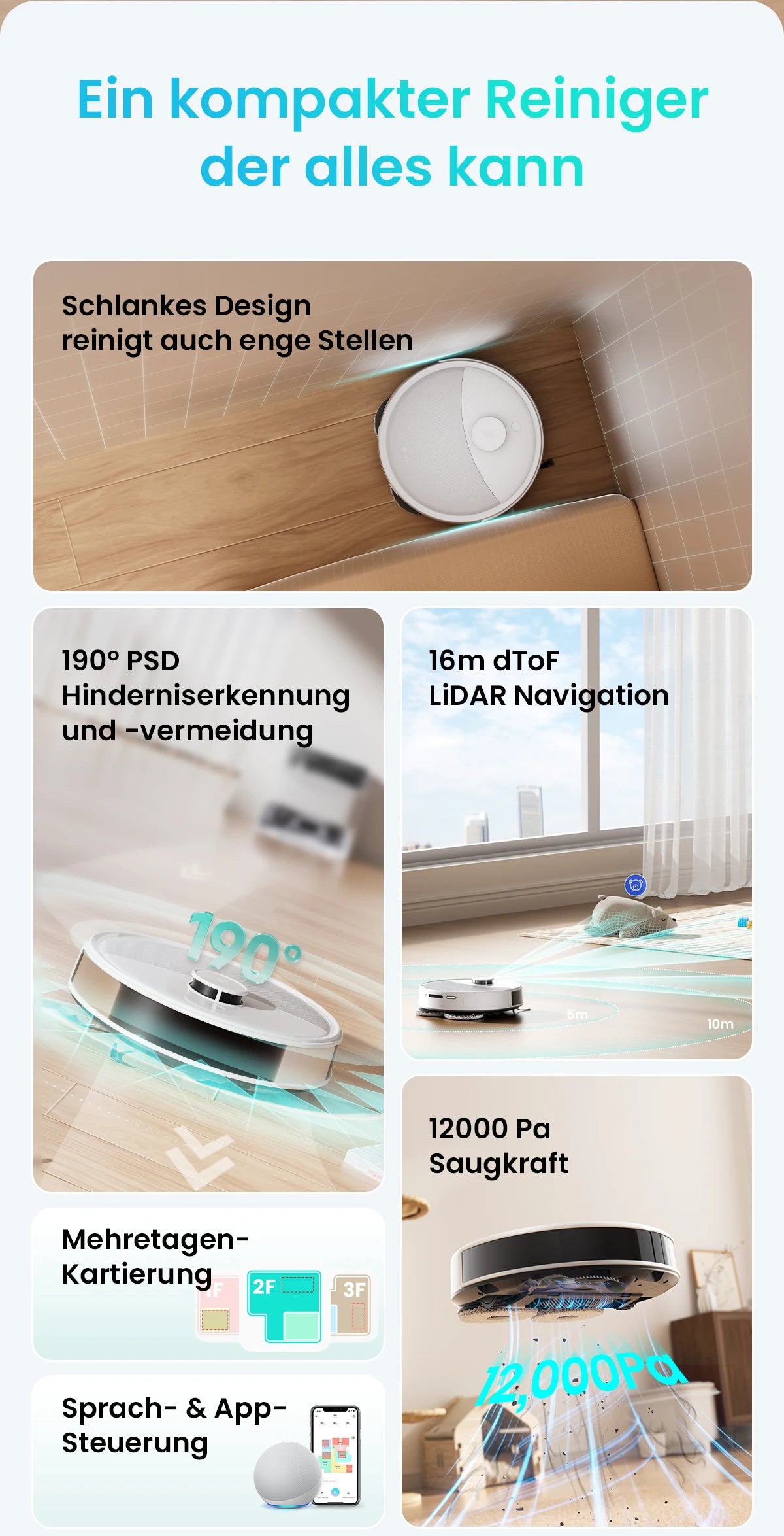 LEFANT M3L Robot dust vacuum cleaner all-in-one charging station 12000 Pa suction 220 min battery life DToF navigation Double R