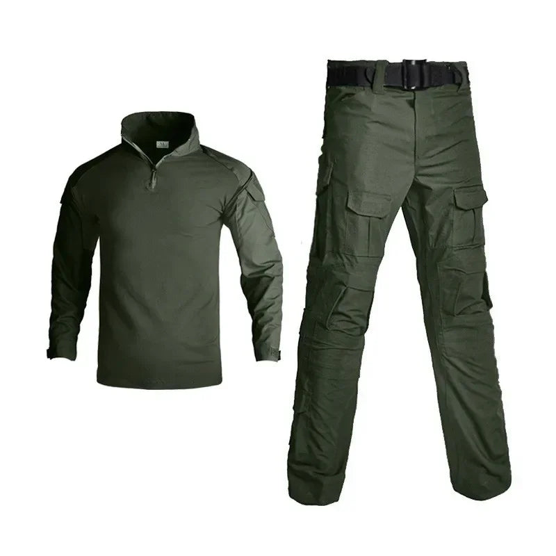 Green Tactical Suits Outdoor Uniform Men Clothing Training Suit Hunting Shirts Cargo Pants Paintball Mens Sets Wear Resistant