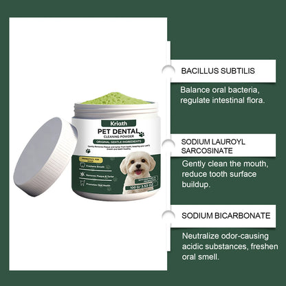 Dog Dental Care Powder Cat Breath Freshener Plaque Tartar Control Pet Oral Hygiene Natural Enzyme Teeth Cleaning Healthy Gums