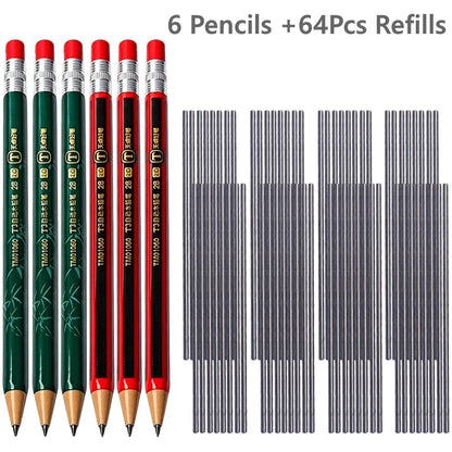1-42Pcs Mechanical Pencils Set 2B 2.0mm Automatic Student Pencils with Sharpener Color Pencil Leads School Pens Cute Stationery
