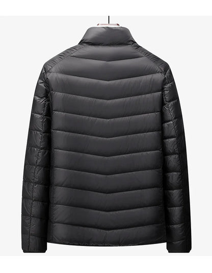 Men's Stand-Collar Hooded Lightweight Down Jacket for Winter - 90% Duck Down, Sporty, Warm & Versatile (Couple Style Available)
