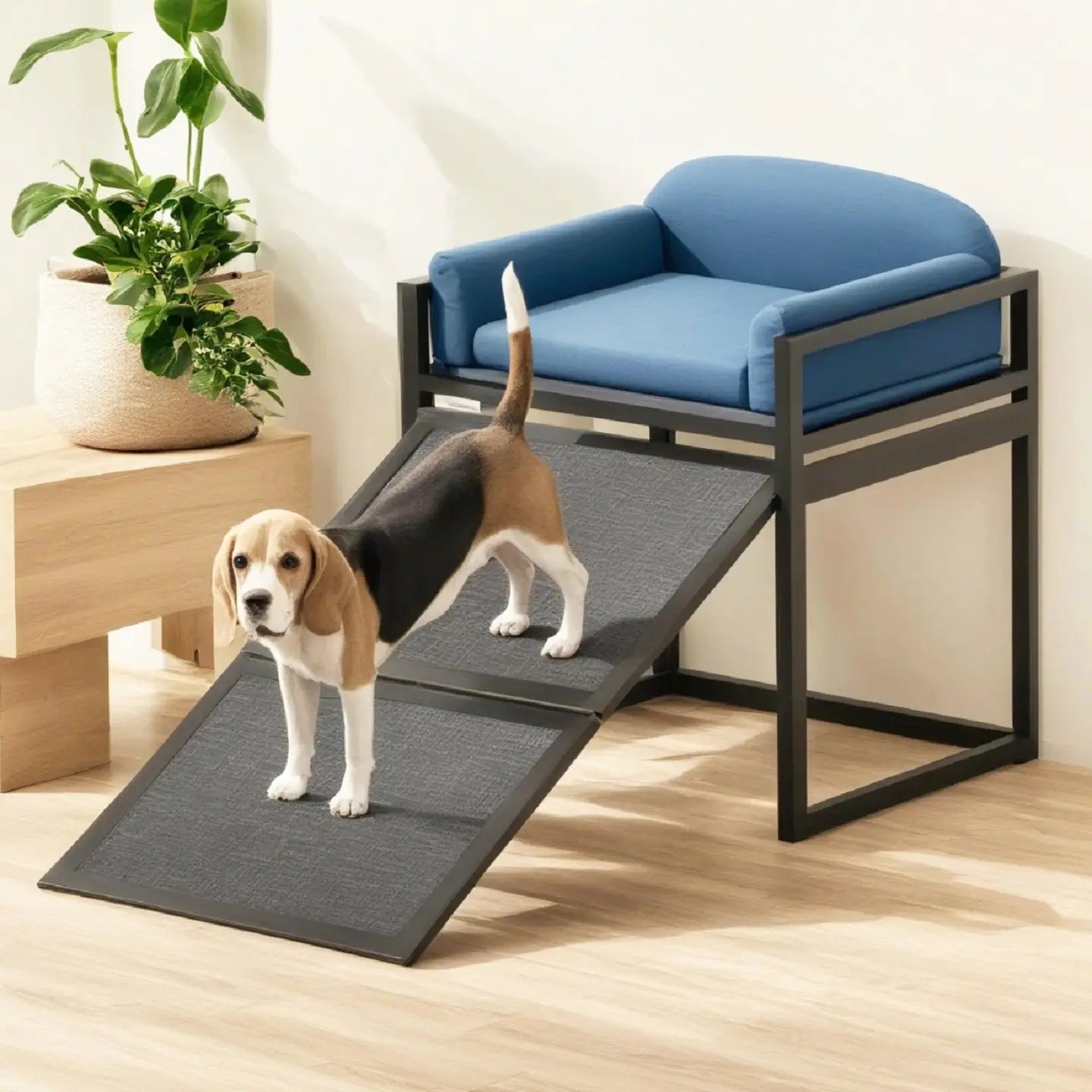 Foldable Pet Ramp for Dogs Cats Non Slip Steps Stairs Ladder for Small Large Senior Pets to Climb Bed Sofa