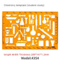 Geometric Drawing Template Set With Measuring Ruler - Yellow Transparent Plastic Tools+Bonus PE Zipper Bag - For Architecture
