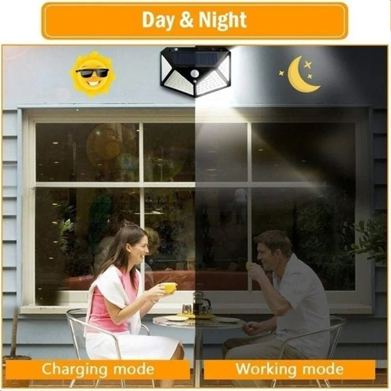 100Led Multifunctional Solar Lamp Outdoor Garden Decoration Solar Light Waterproof Sunlight Powered Spotlight with Motion Sensor
