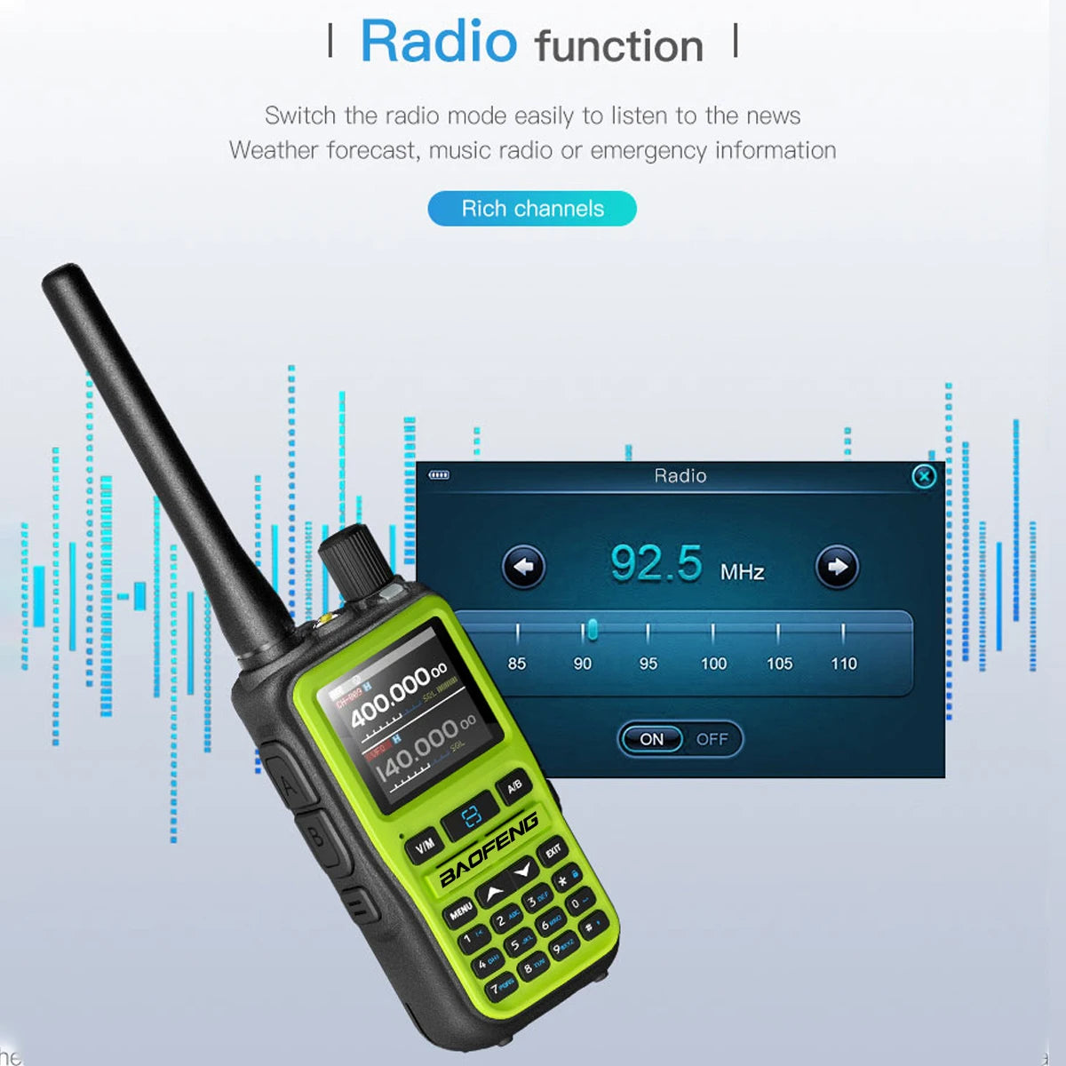 Baofeng UV-5R Mini Walkie Talkie Bluetooth Programming Wireless Copy Frequency Full Band 999CH AM FM Type-C Long Range Ham Radio