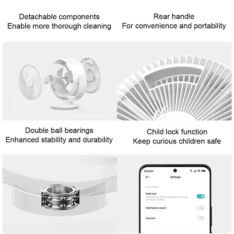Xiaomi Mijia DC Inverter Desktop Circulation Fan Portable Desktop Electric Fan Mihome App  Smart Three-Dimensional Lightweight