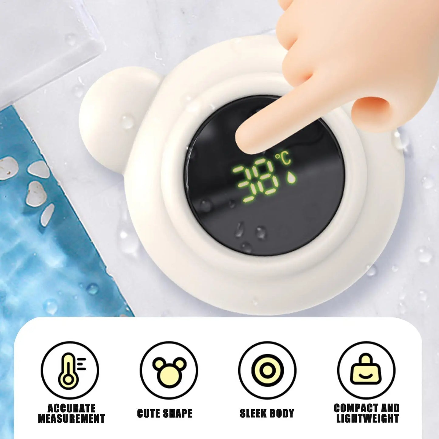 Baby Bath Thermometers Digital Safe Bath Water Thermometers With LED Display Toddler Care Tool for Travel Nursery Pediatric