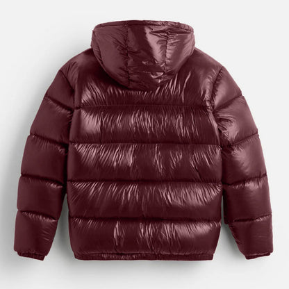 Men'S Down Jacket Casual Solid-Color Hooded Cotton-Padded Jacket Men'S Thickened Winter Warm Coat Loose Pocket Bread Jacket Coat