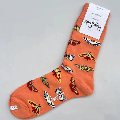 Happy Socks Men's Mid-tube Socks Four Seasons Pure Cotton Classic Socks SIZE 41-46