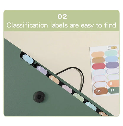 5 Layers A4 File Folder Storage Bag Test Paper Desktop Tool School Stationery Office Supplies