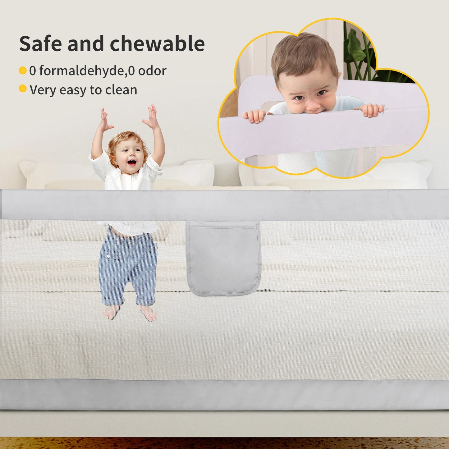 Child and baby drop bed barrier cm / 180 cm/cm Gray