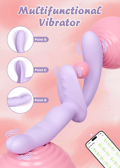 APP Strapless Strap-On G-Spot Dildo Vibrator Realistic Double-Ended Vibrating Butt Plug Anal Sex Toys for Women Lesbians Couples