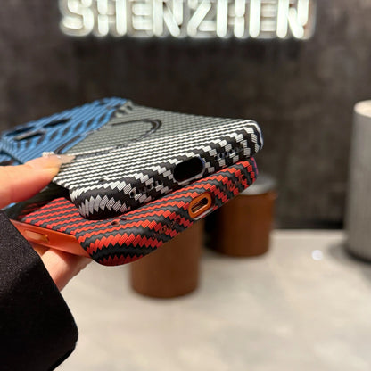 17 ProMax for Magsafe Carbon Fiber Frameless Case For iPhone 16 15 14 13 12 Pro Max Plus 17Air Magnetic Slim Color Blocked Cover
