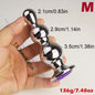 Metal 3 Graduated Anal Beads Sex Toys Butt Plugs,Expand Sphincter,Hit Prostate,Analplug Buttplug With Crystal Base
