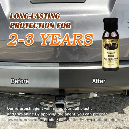 Car Plastic Restorer Ceramic Coating 2-3 Years Long-Lasting Protect Whitening Black Shine Plastic Trim & Rubber Care Product