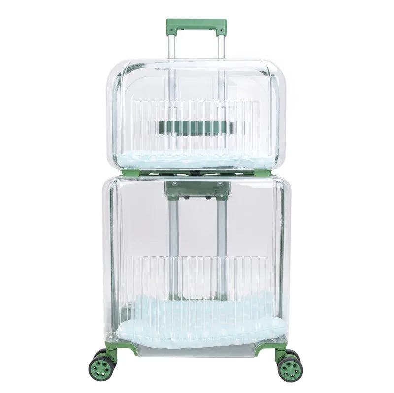 Pet Outdoor Suitcase Portable Car Mounted Double-layer Transparent Breathable Cat and Dog Tour Cat Bag
