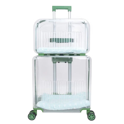 Pet Outdoor Suitcase Portable Car Mounted Double-layer Transparent Breathable Cat and Dog Tour Cat Bag