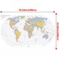 English Map Series-World Map-2019,Decorative Hanging Picture Decor Frameless,Geographical,Tourism/education Tools