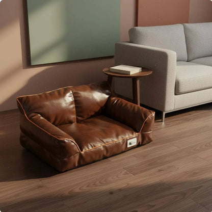 Leather Pet Sofa Bed Non-Stick Hair Cat Sofa for Felines