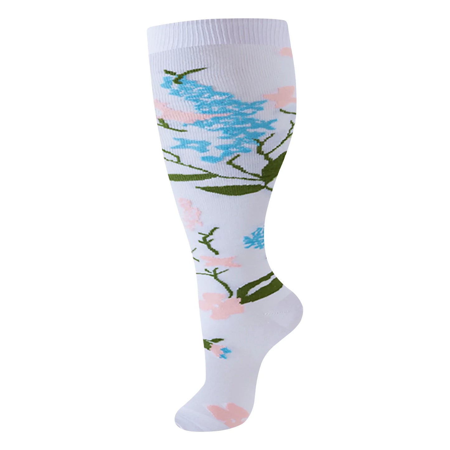 2XL-4XL Plus Size Compression Socks for Women Men 20-30 MMHg Wide Calf Extra Large Knee High Flight Sock for Circulation Support