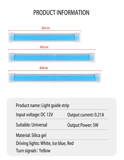 1Pc LED DRL Car Running Light Flexible Waterproof Strip Auto Headlights White Turn Signal Brake Flow Lights Car Styling 12V