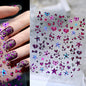 5D Pink Leopard Print Nail Art Stickers 8x10cm Pink/Black/Brown Leopard Nail Decal DIY Manicure Adhesived Leopard Slider