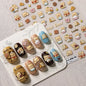 Collage Text English Letter Musical Note Star Graffiti Colorful 5D Love Heart Bowknot Nail Art Sticker Adhesive Manicure Decals