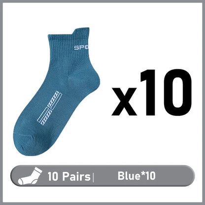 10/20Pairs High Quality Men's Socks Casual Breathable Cotton Man Run Sports Socks Spring Autumn Male Sox Gifts Plus Size 38-45