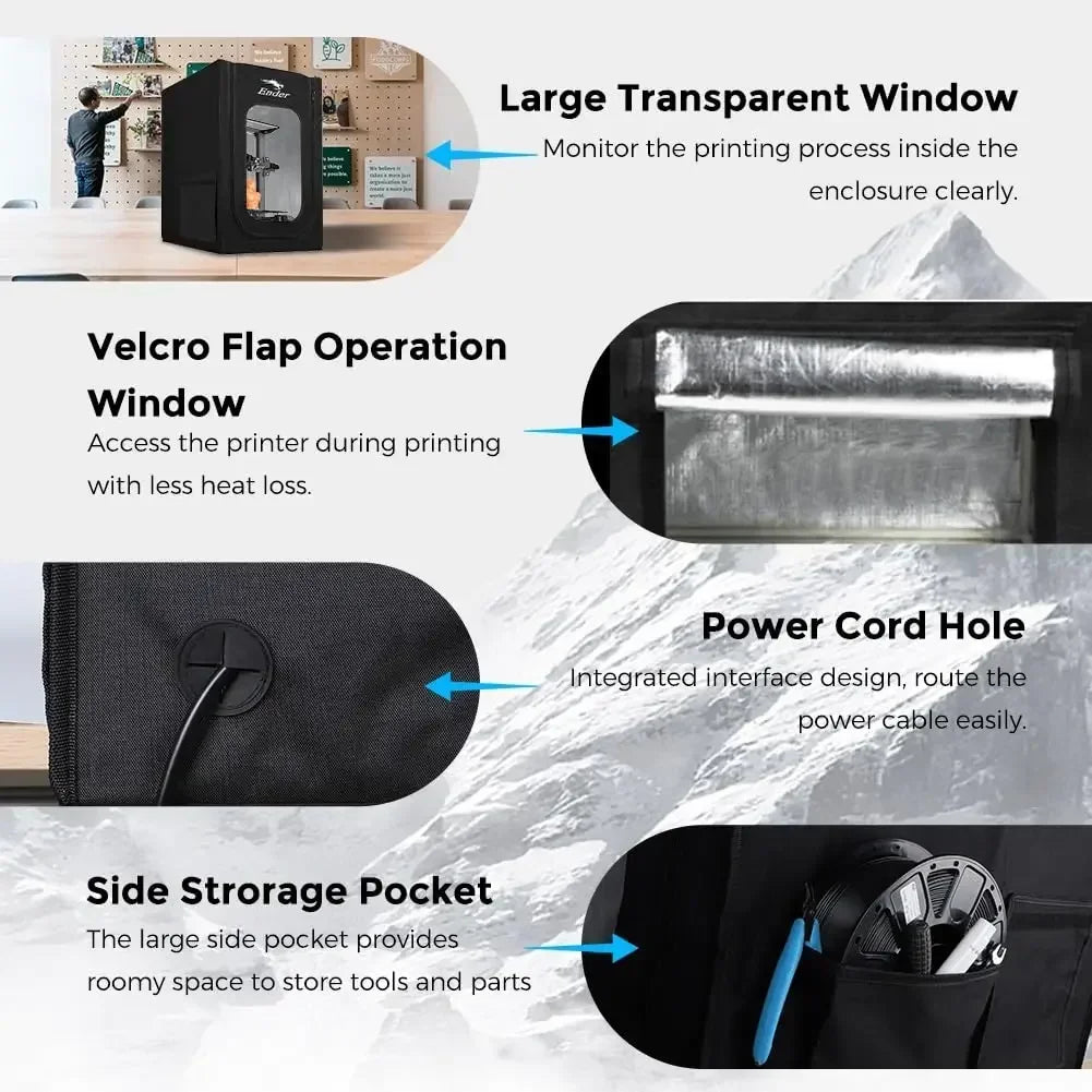 Creality Official Ender Enclosure Update Constant Temperature Fireproof Dustproof 3D Printer Protective Cover for Ender-3/3 V2