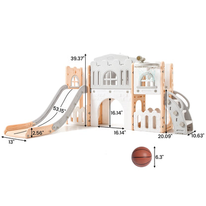 Children's Slide Outdoor Indoor Domestic Baby Sports 8 in 1 Slide Playset Family Multifunction Amusement Park Toys
