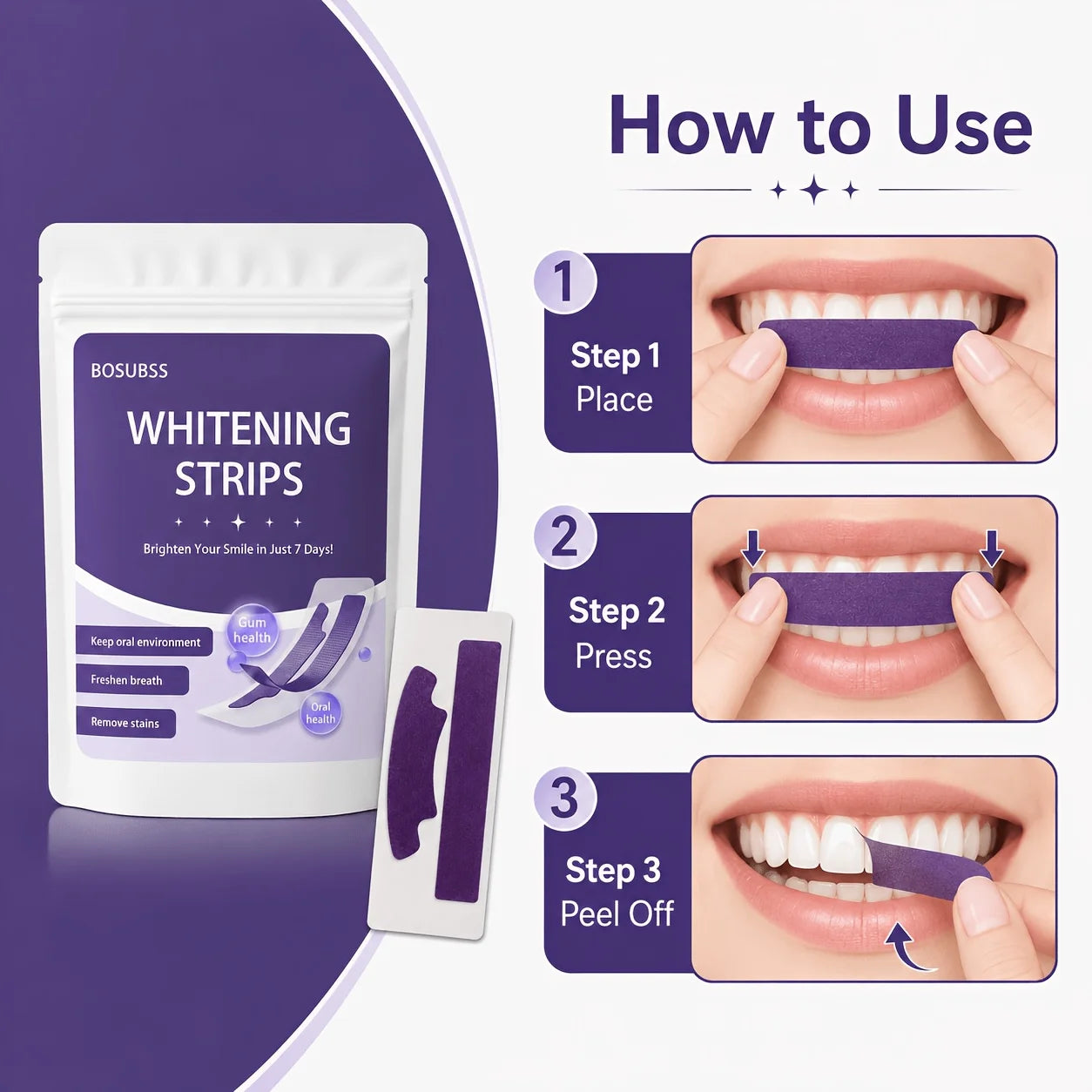 16/8/4pcsWhitening Strips for Teeth, At-Home Smile Care Strips, Easy-Use Oral Beauty Strips for Daily Routine, Bright Smile Appe