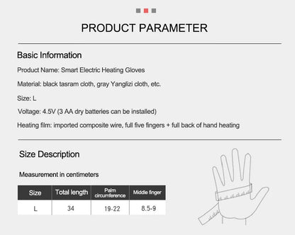 Men Electric Heated Skiing Gloves Smart Electrical  Winter Warm with Battery Case Gloves Touch Screen Electric Heated Equipment