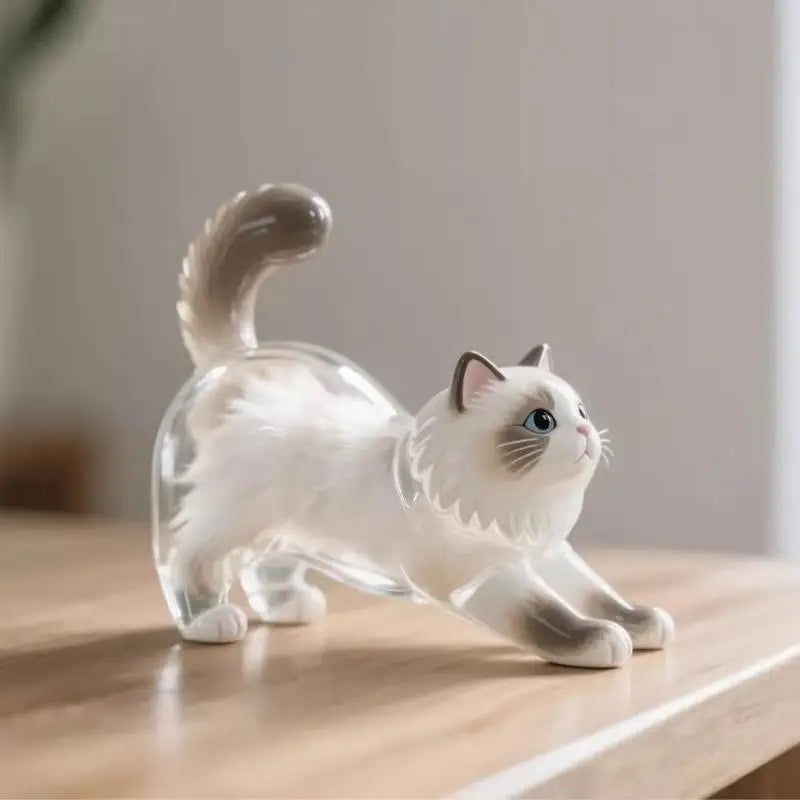 Cute Animal Fur Capsule Keychain, Transparent Cat Hair Bag Pendant, Souvenir Collection and Gift Decorative Accessory