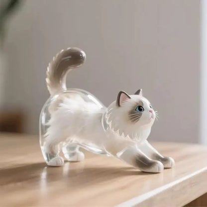 Cute Animal Fur Capsule Keychain, Transparent Cat Hair Bag Pendant, Souvenir Collection and Gift Decorative Accessory