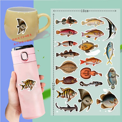 10/25/50pcs Sea Fish Ocean World Stickers Cartoon for DIY Scrapbook Stationery Water Bottle Phone Laptop Guitar Decal Toy