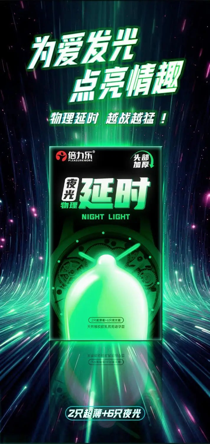 Glowing In The Dark Delayed Ejaculation Condoms For Men Funny Sex Noctilucent Ultra Thick Condom Penis Sleeves Sex Toys Tools