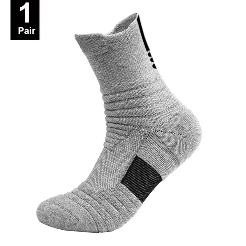 6/3/1 Pairs Men's Compression Socks Breathable Basketball Sports Cycling Socks Moisture Wicking High Elastic Tube Socks
