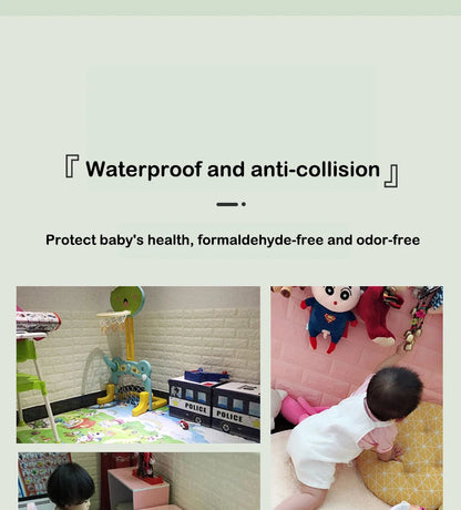 Self Adhesive PVC Waterproof Wallpaper For Home Decoration Peel and Stick 3D Foam Faux Brick Pattern Wall Stickers 70cmx2m