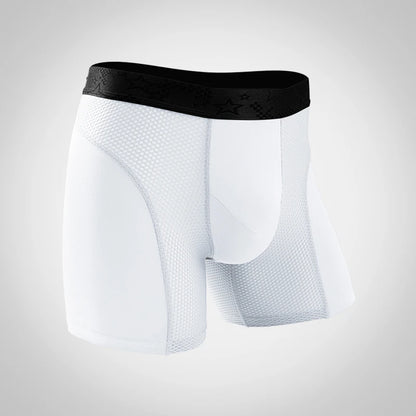 Extra Long Sports Underwear Men's Boxer Briefs Anti-Wear Leg Running Large Size Breathable Training Boxer Briefs