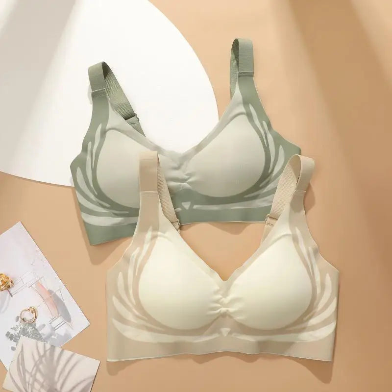 1/2Pcs/Set Women Push Up Bras Seamless Comfortable Angel Wings Bras Set Trendy Soft Breathable Underwear Female No Wire Lingerie