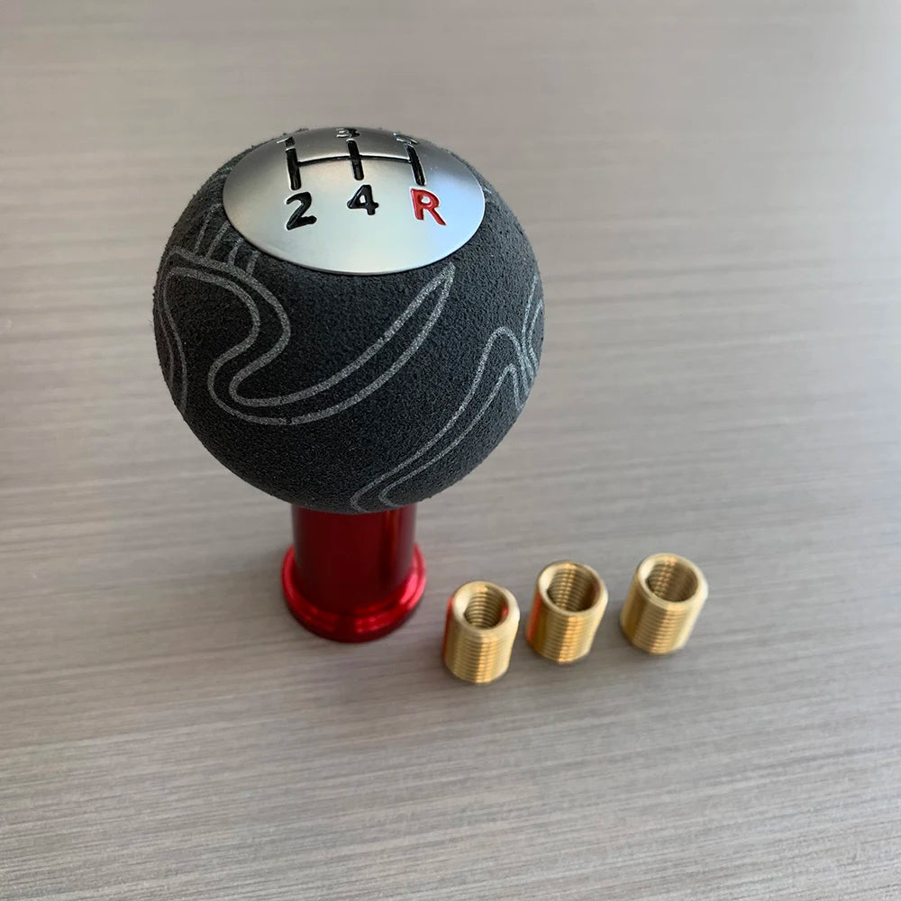 Tiypeor Gear Shift Knob Suede Leather Car Gear Shift Head Manual Gear Shifter Stick