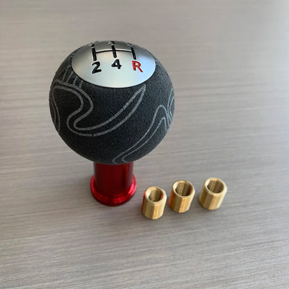 Tiypeor Gear Shift Knob Suede Leather Car Gear Shift Head Manual Gear Shifter Stick