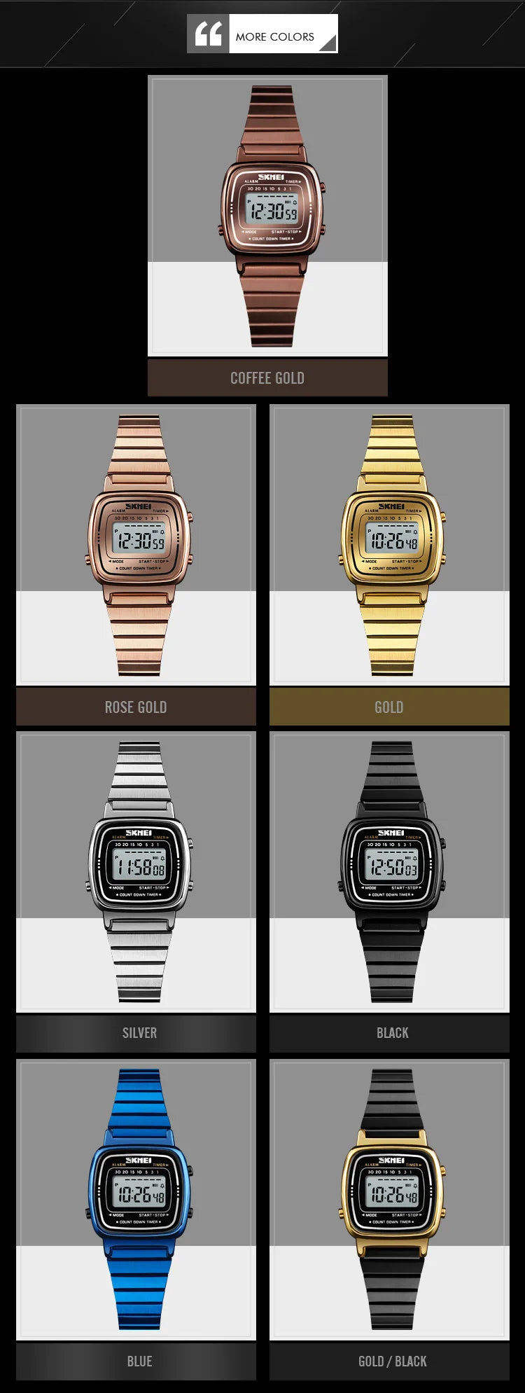 SKMEI 1901 Luxury Women Watches Small Dial Digital Chrono Calendar Watch Waterproof Ladies Wristwatch Clock Montre femme 1620