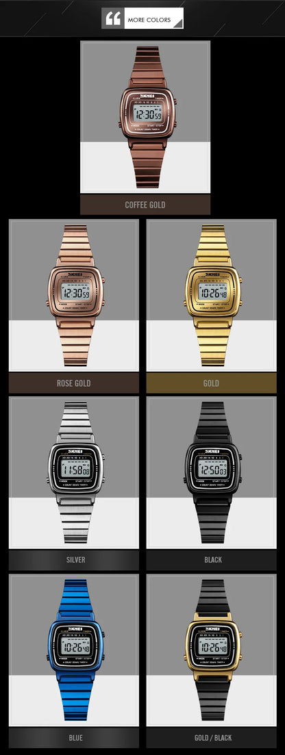 SKMEI 1901 Luxury Women Watches Small Dial Digital Chrono Calendar Watch Waterproof Ladies Wristwatch Clock Montre femme 1620